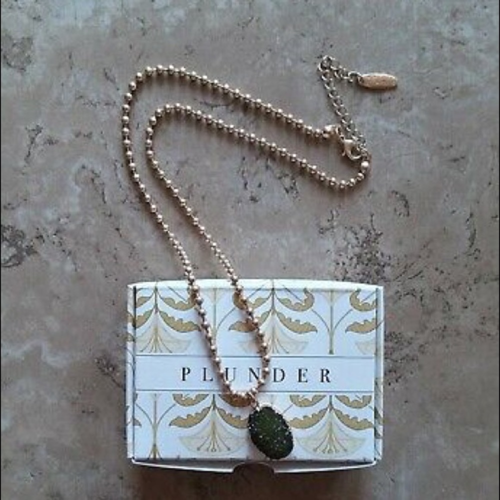 Olive green druzy necklace and bracelet